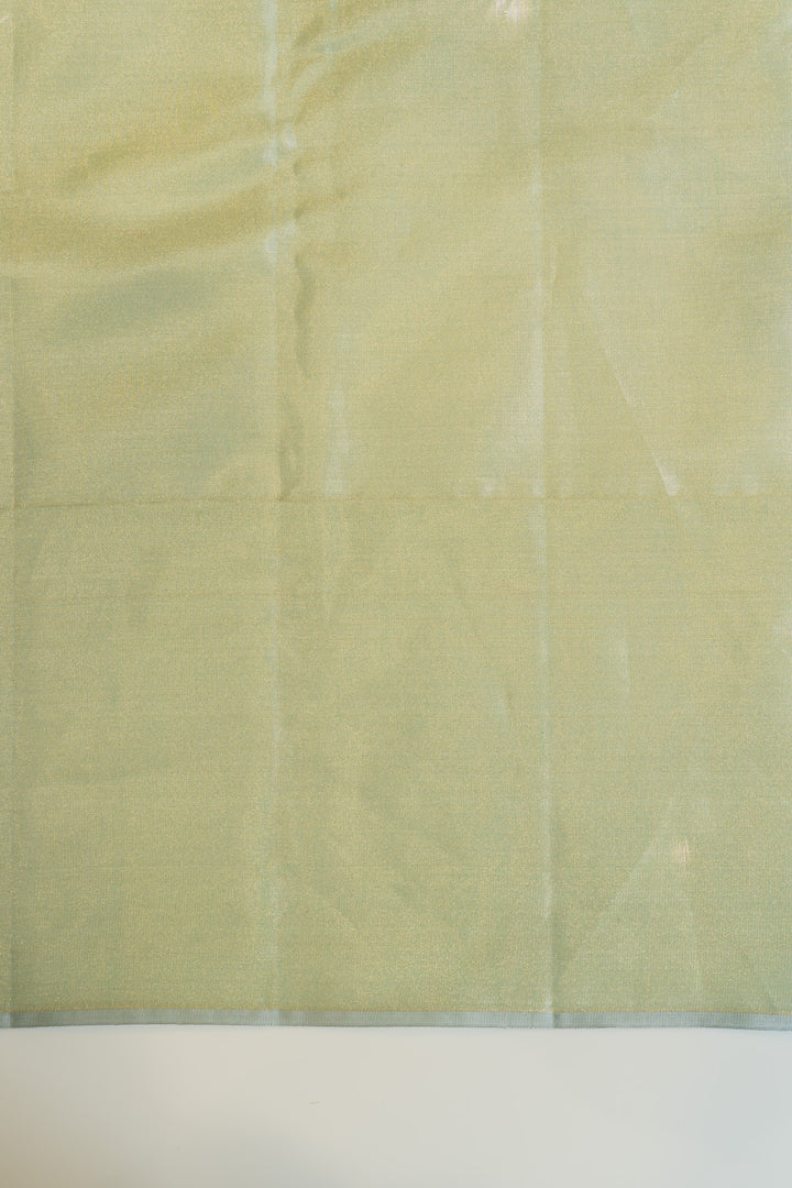 Mint green stripes tissue pure Kanchipuram silk saree