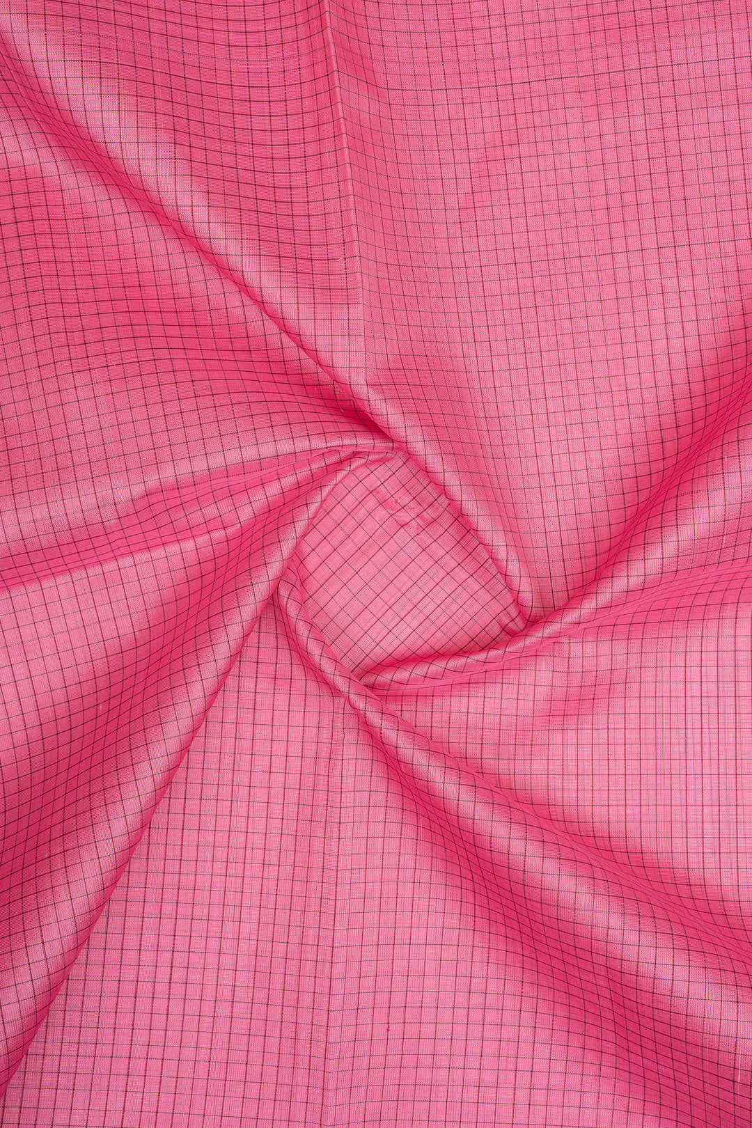 Pink and Maroon Checks Pure Silk Cotton Saree