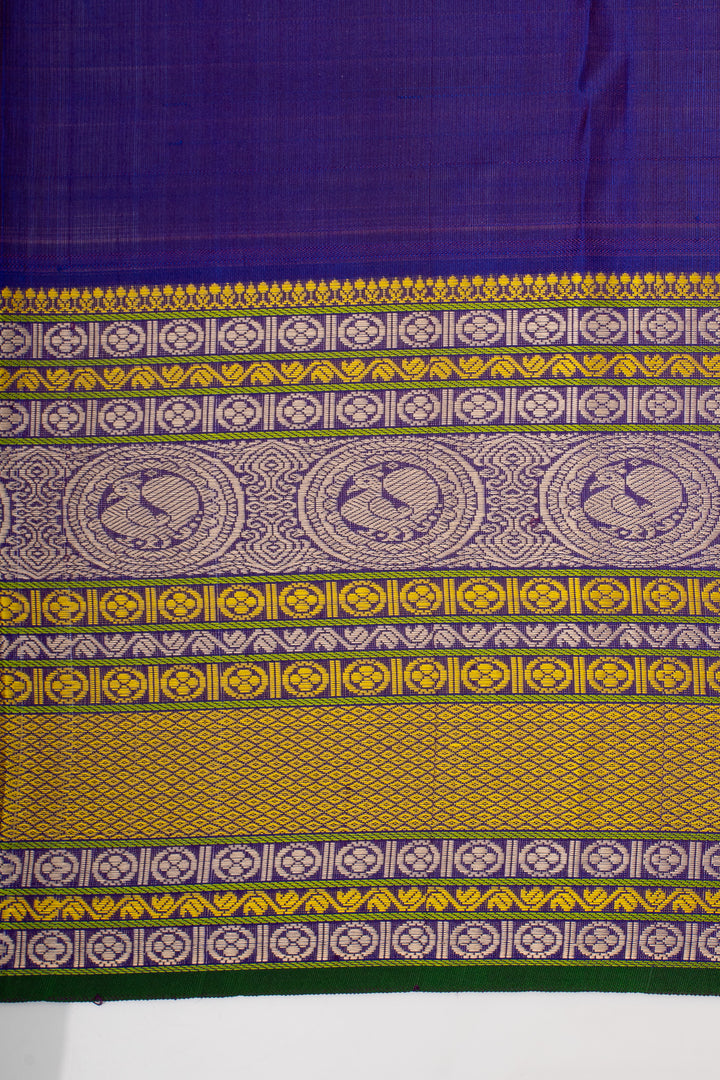 Beige Threadwork Pure Kanchipuram Silk Saree