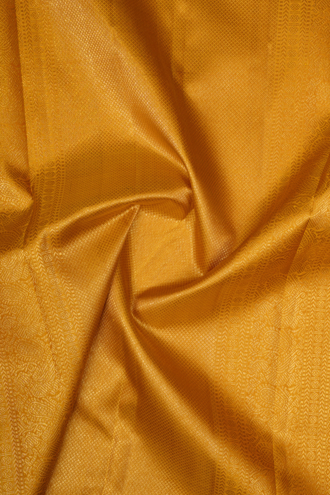 Off white and mustard temple border pure kanchipuram silk saree