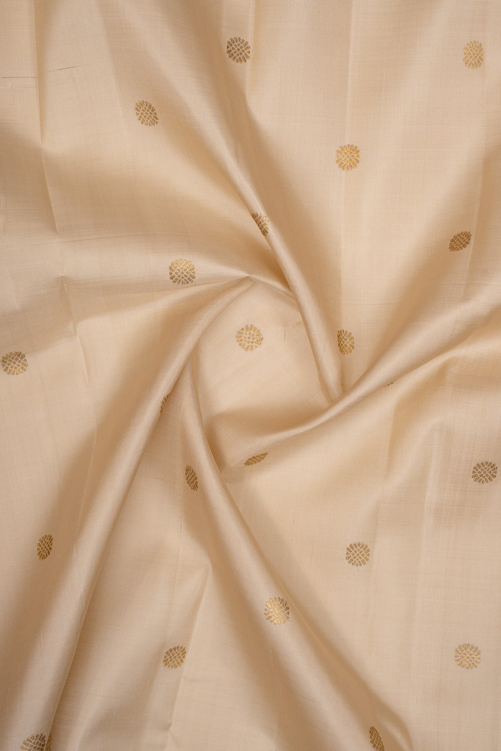 Off white and mustard temple border pure kanchipuram silk saree