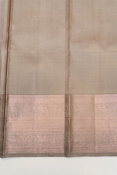 Heather grey pure Kanchipuram silk saree