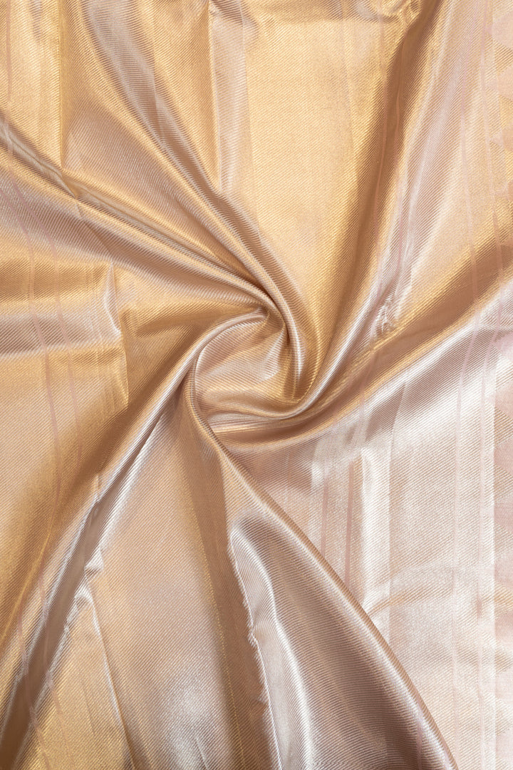 Onion Pink stripes tissue pure Kanchipuram silk saree