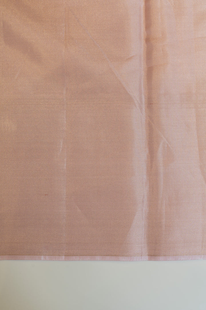 Onion Pink stripes tissue pure Kanchipuram silk saree