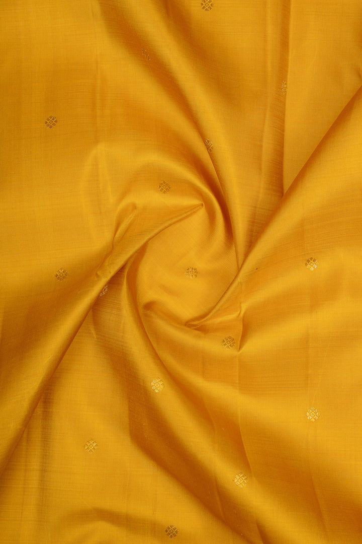 Mustard and Jamun Temple Border Pure Kanchipuram Silk Saree