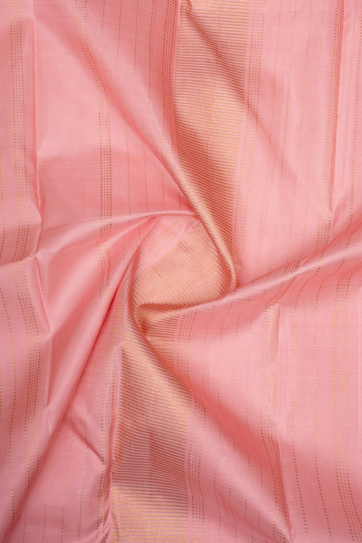 Pink Multi Checks Pure Kanchipuram Silk Saree