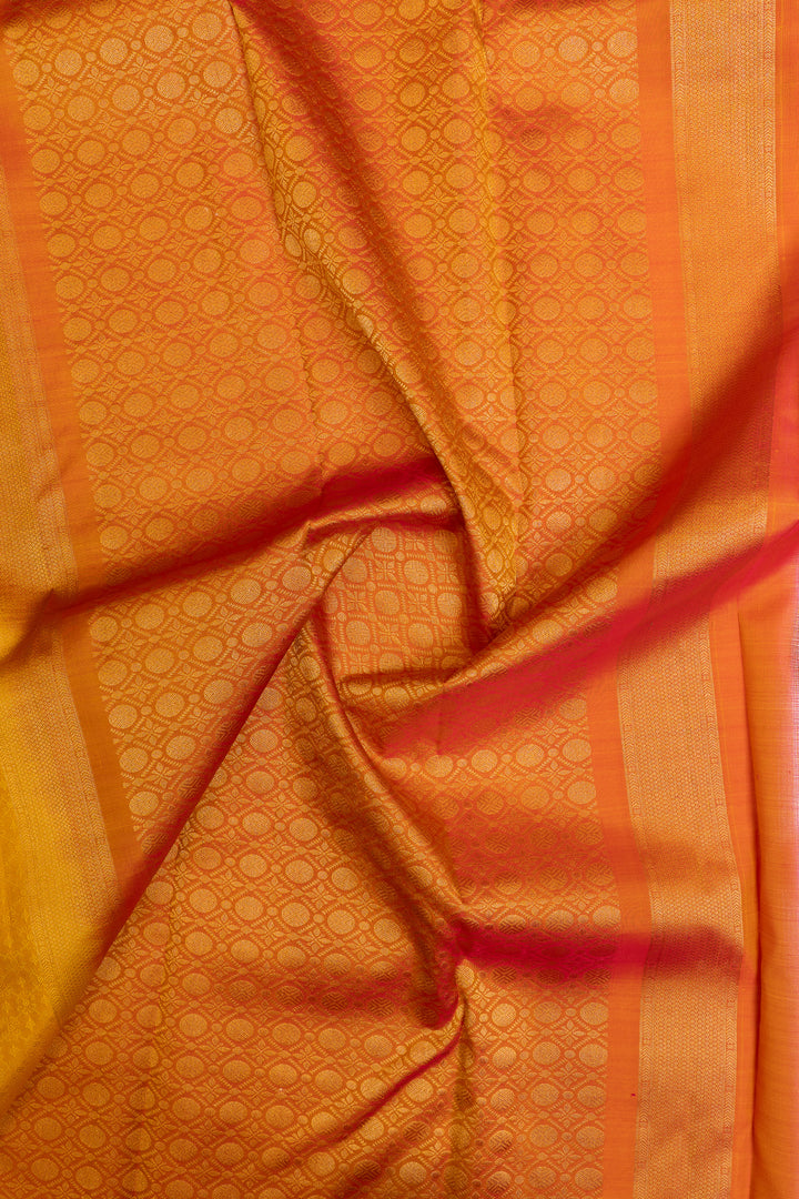 Yellow thread brocade pure Kanchipuram silk saree