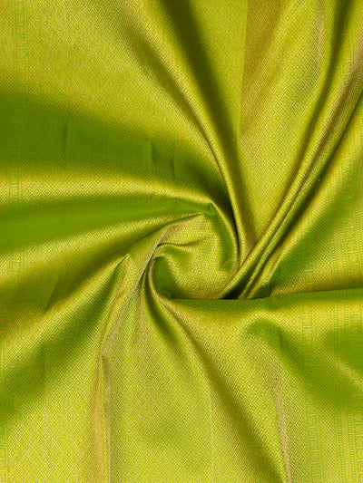 Parrot Green Brocade Pure Kanchipuram Silk Saree