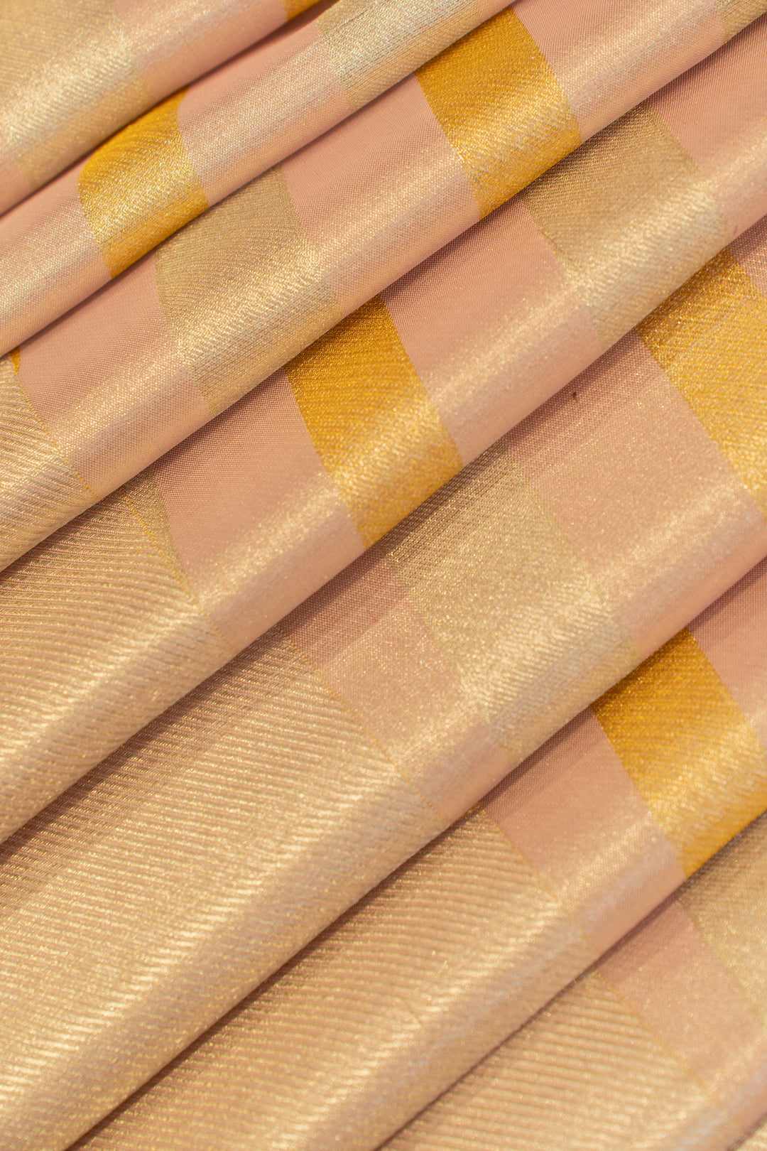 Onion Pink stripes tissue pure Kanchipuram silk saree