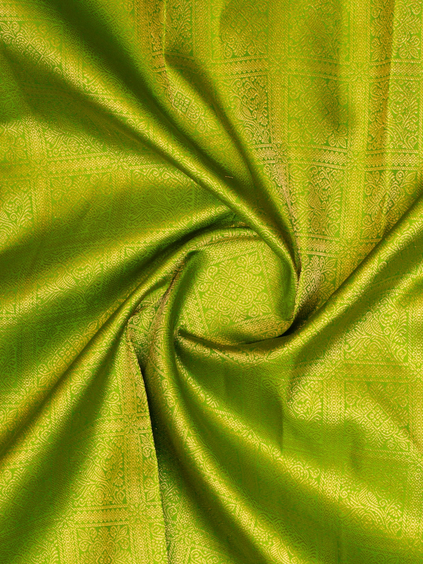 Parrot Green Brocade Pure Kanchipuram Silk Saree