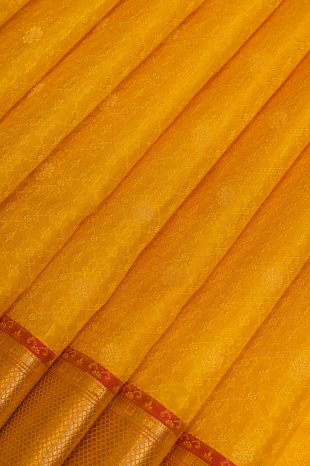 Yellow thread brocade pure Kanchipuram silk saree
