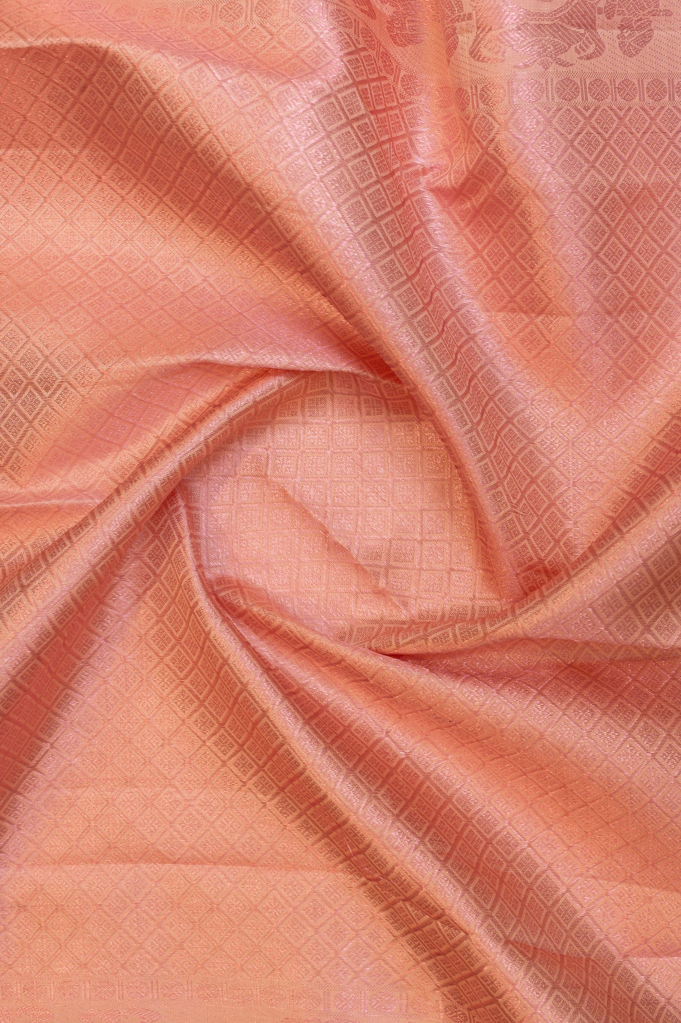 Flamingo pink pastel pure Kanchipuram silk saree