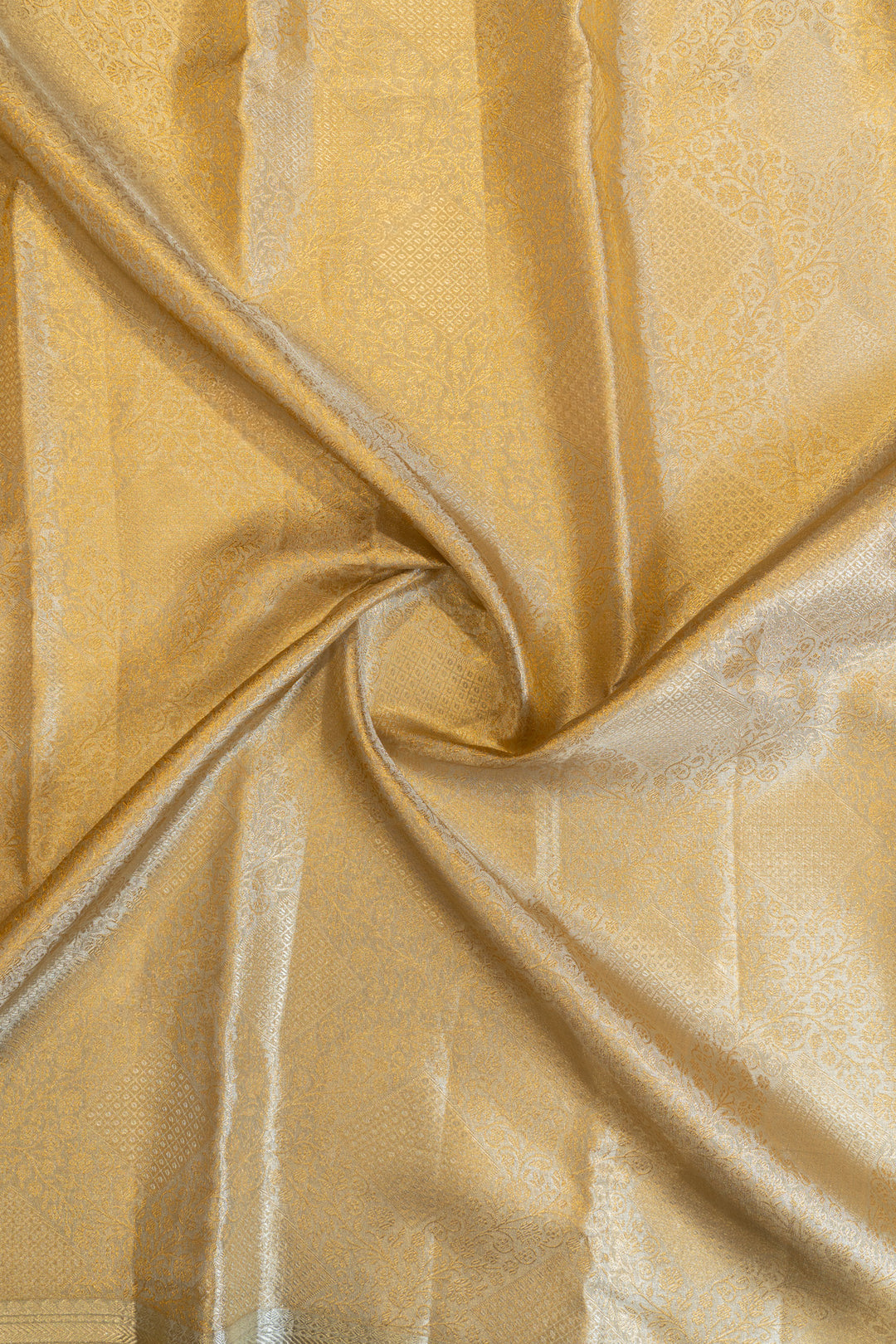 Gold and silver tissue pure Kanchipuram silk saree