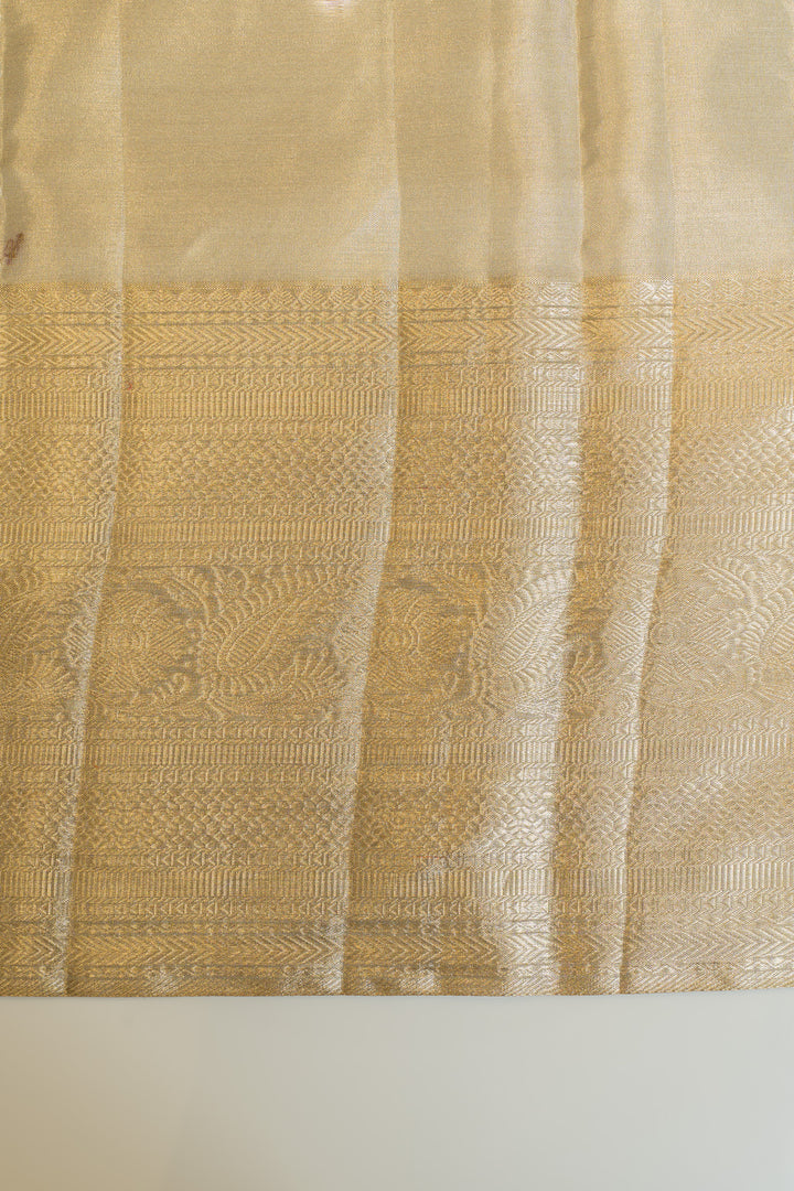 Gold and silver tissue pure Kanchipuram silk saree