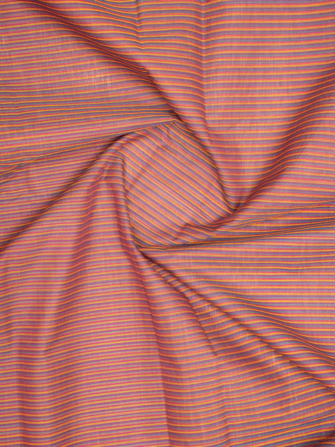 Maroon Stripes Pure Kanchi Cotton Saree - Clio Silks