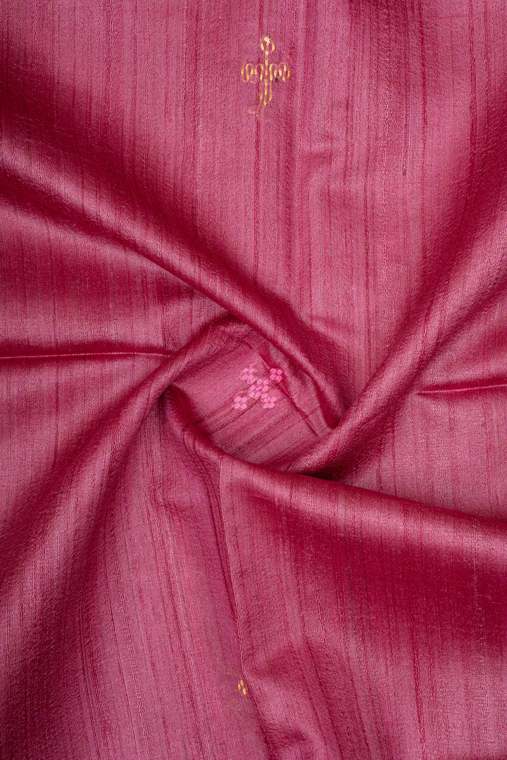 Pink Sequins Pure Muslin Organza Pure Tussar Saree