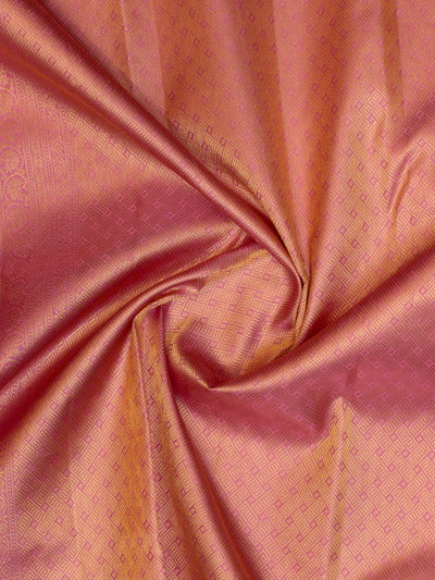 Lotus Pink Turning Border Brocade Pure Kanchipuram Silk Saree