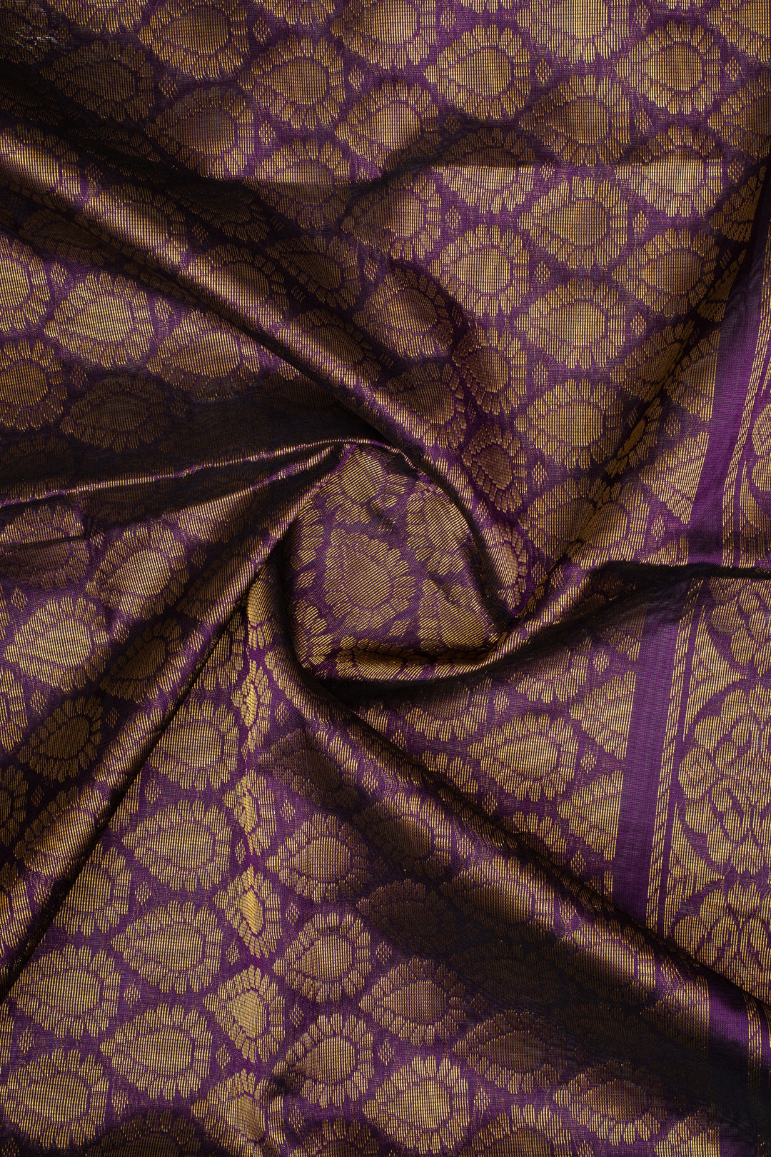 Purple Checks Pure Silk Cotton Saree