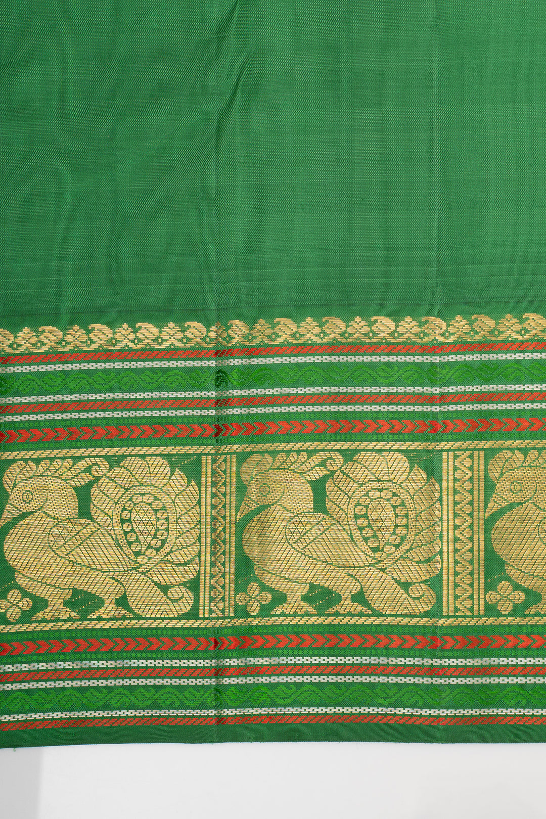 Pastel Green Zari Checks Pure Kanchipuram Silk Saree