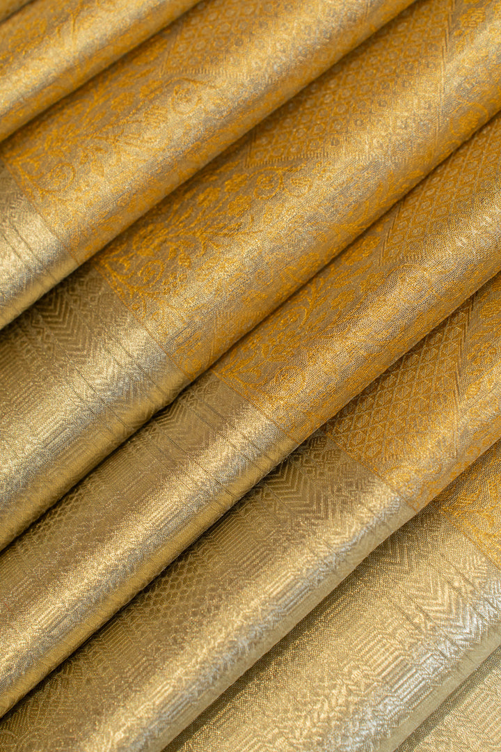 Gold and silver tissue pure Kanchipuram silk saree