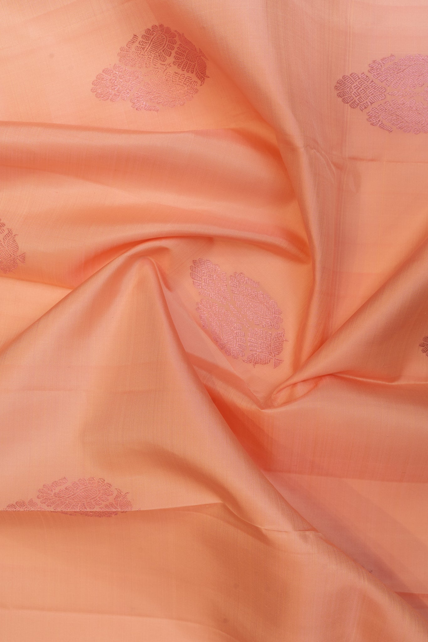 Flamingo pink pastel pure Kanchipuram silk saree