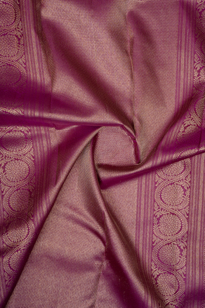 Royal magenta parrot brocade pure kanchipuram silk saree