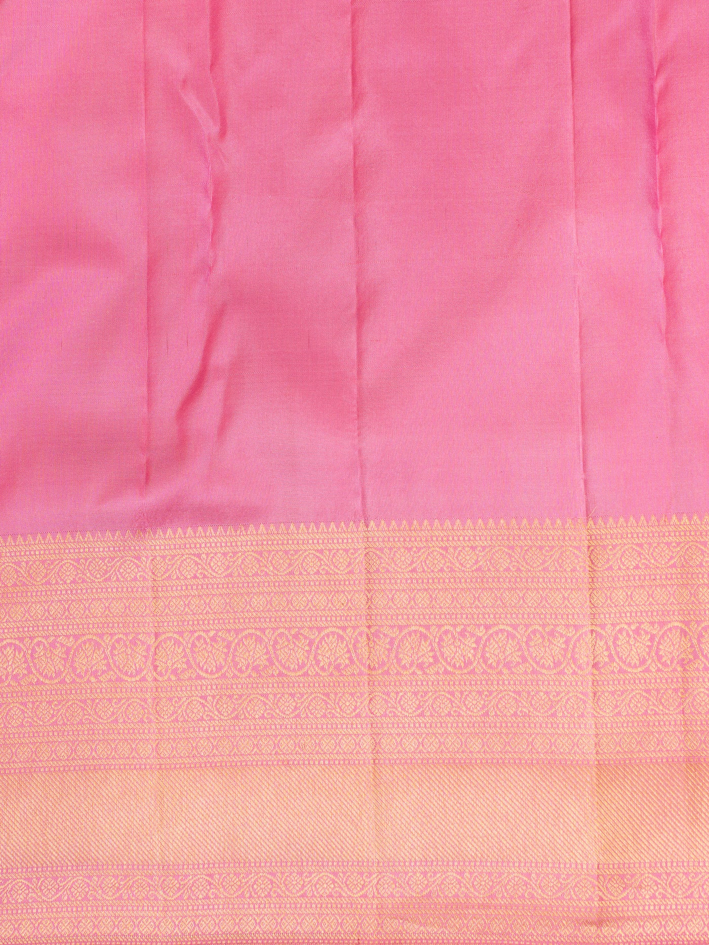 Lotus Pink Turning Border Brocade Pure Kanchipuram Silk Saree