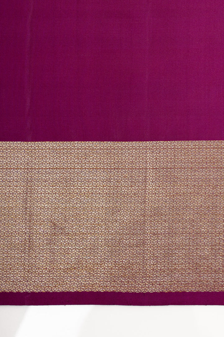 Royal magenta parrot brocade pure kanchipuram silk saree