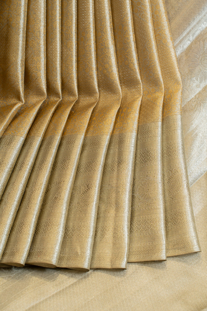 Gold and silver tissue pure Kanchipuram silk saree