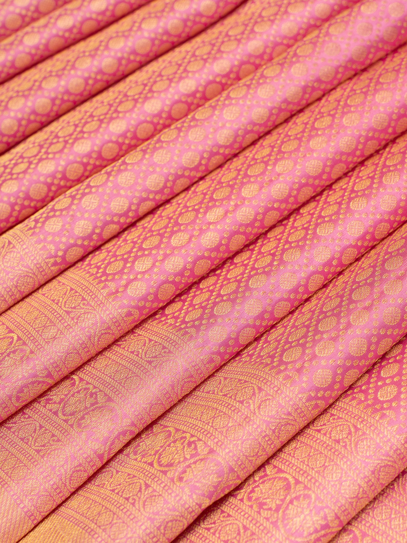 Lotus Pink Turning Border Brocade Pure Kanchipuram Silk Saree