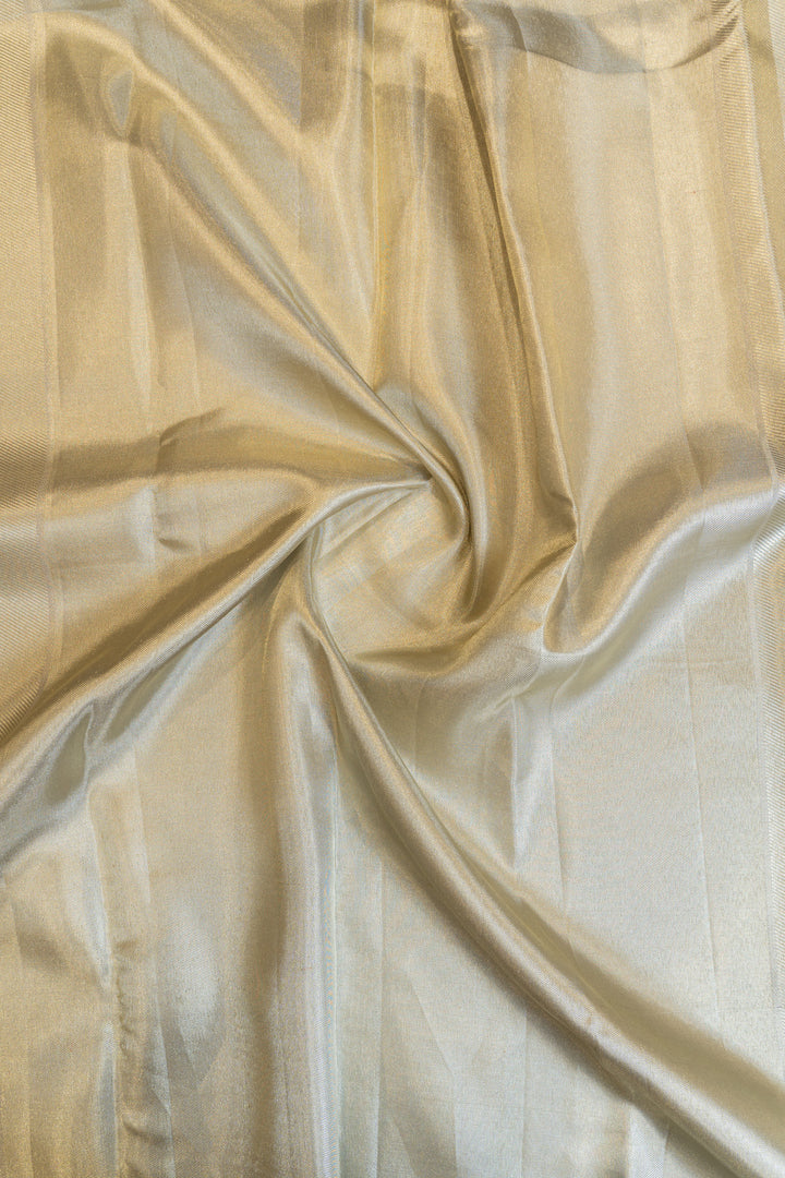 Silver and gold geometric tissue pure Kanchipuram silk saree
