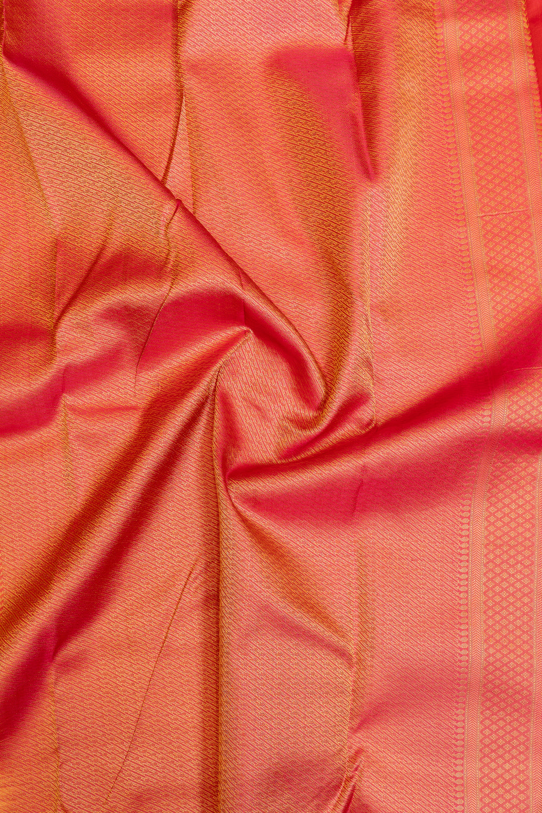Peach zari stripes pure Kanchipuram  silk saree