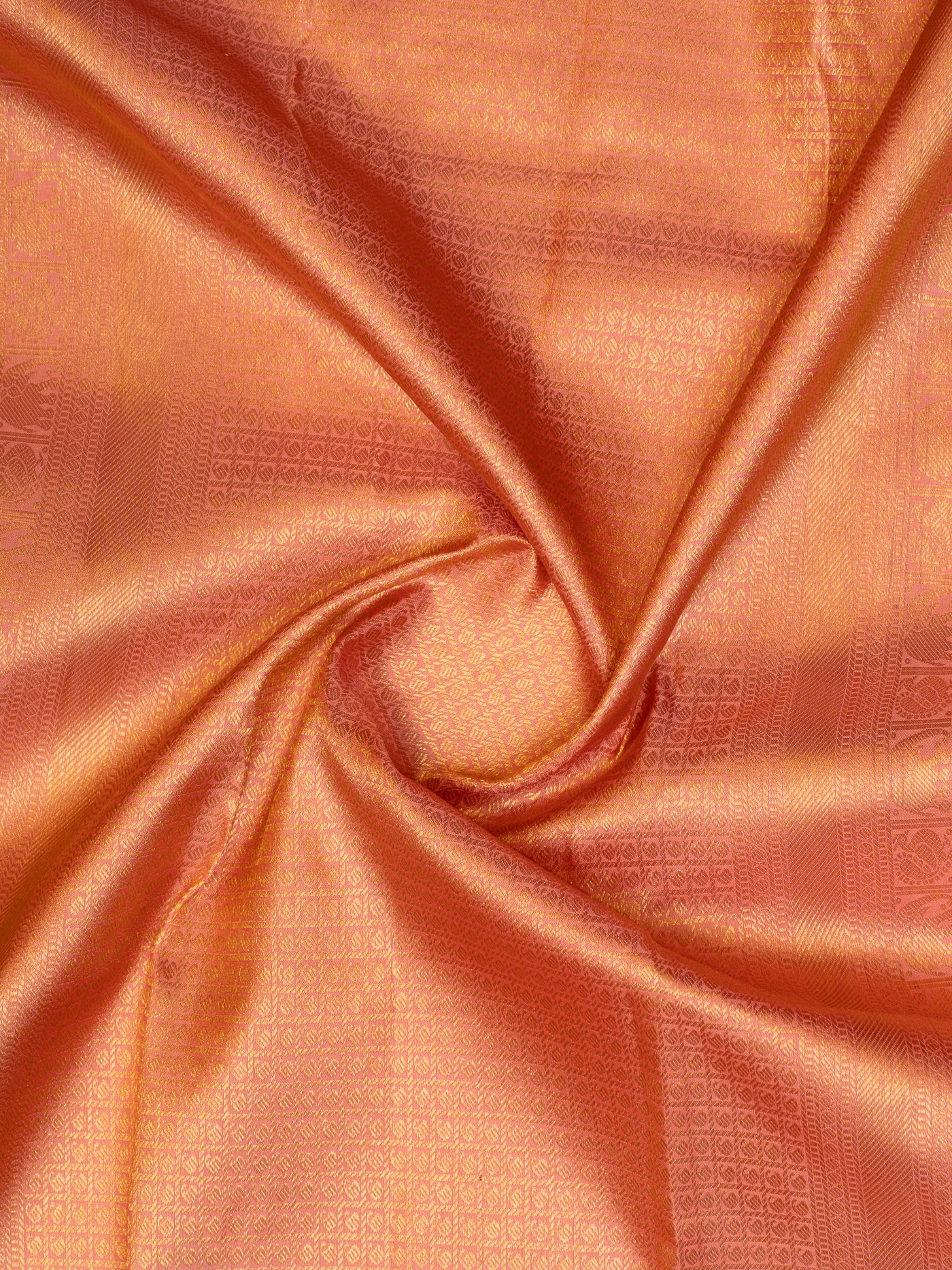 Peach Vanasingaram Brocade Pure Kanchipuram Silk Saree