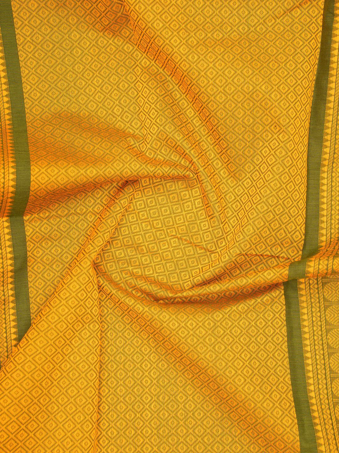 Mehendi Green Pure Kanchi Cotton Saree - Clio Silks