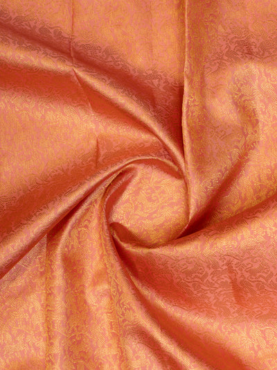 Peach Vanasingaram Brocade Pure Kanchipuram Silk Saree