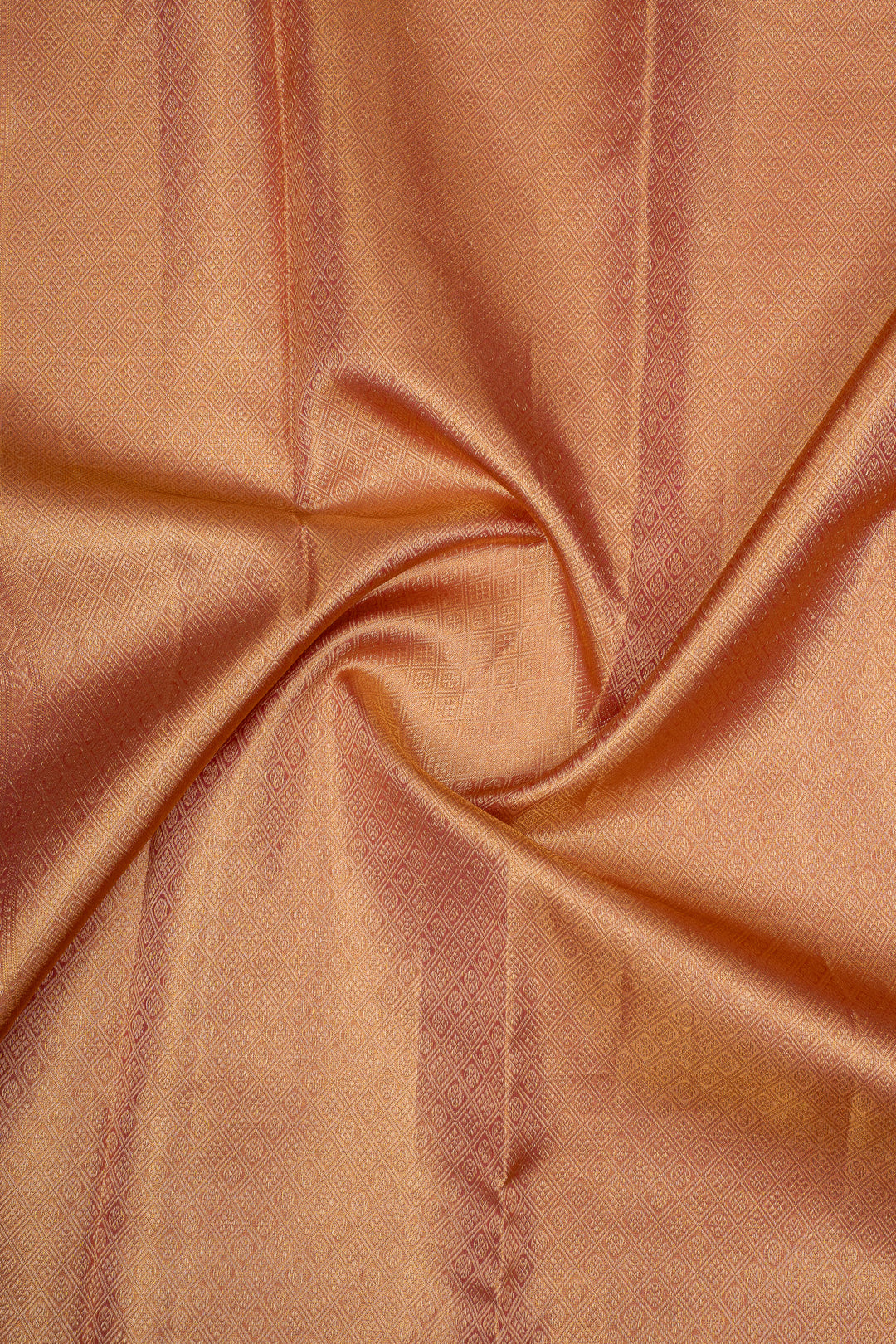 Peach tissue brocade pure kanchipuram silk saree