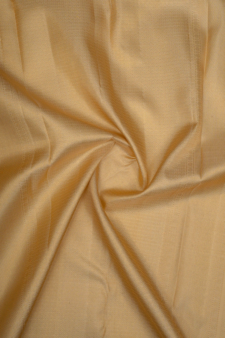 Champagne gold paisley brocade pure kanchipuram silk saree