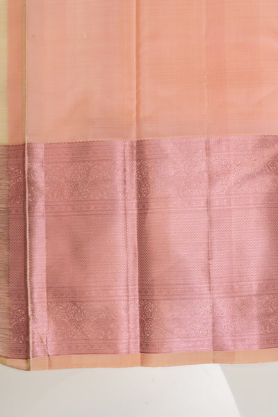 Flamingo pink pastel pure Kanchipuram silk saree