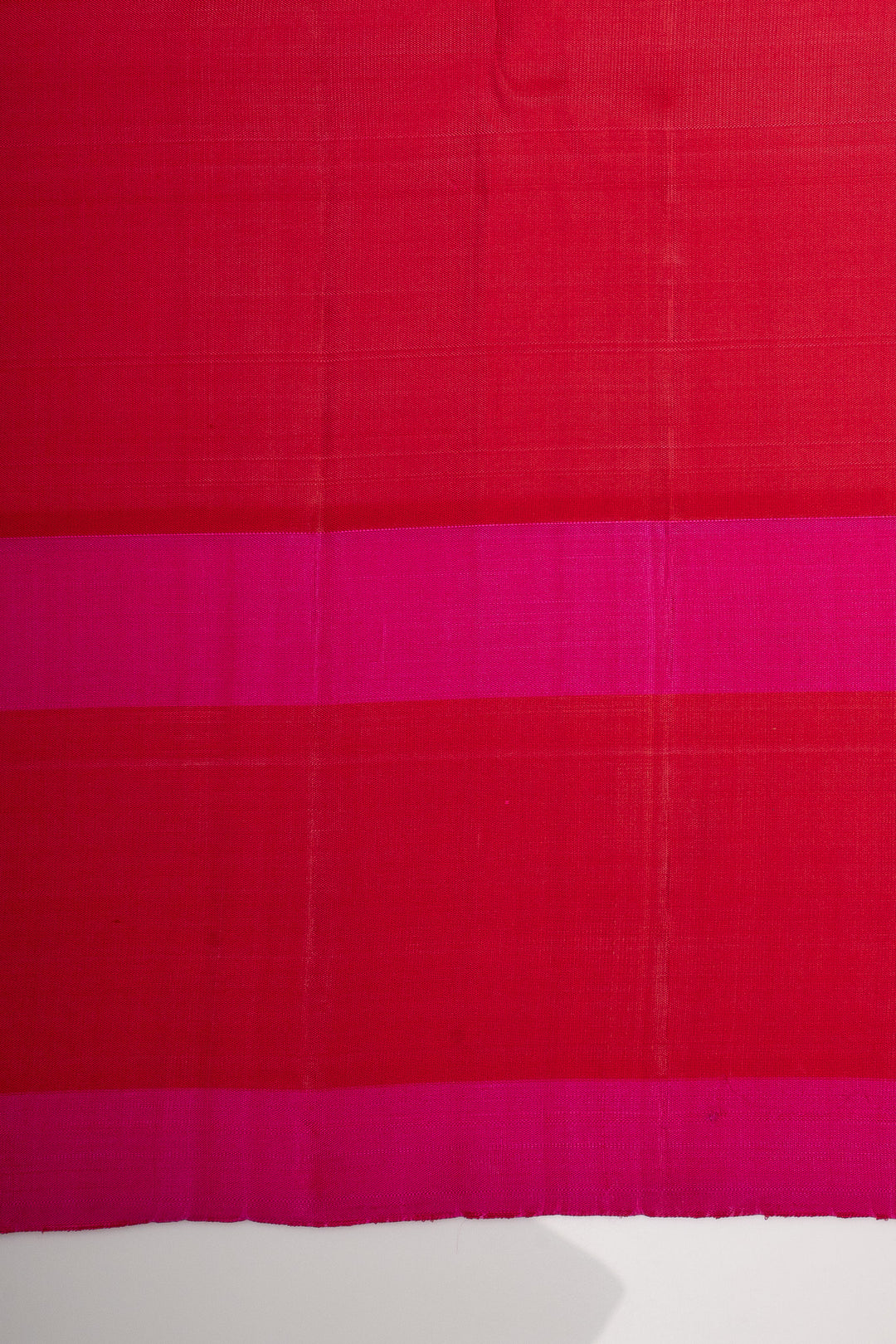 Lime Green and Red Pure Linen Kanchipuram Saree