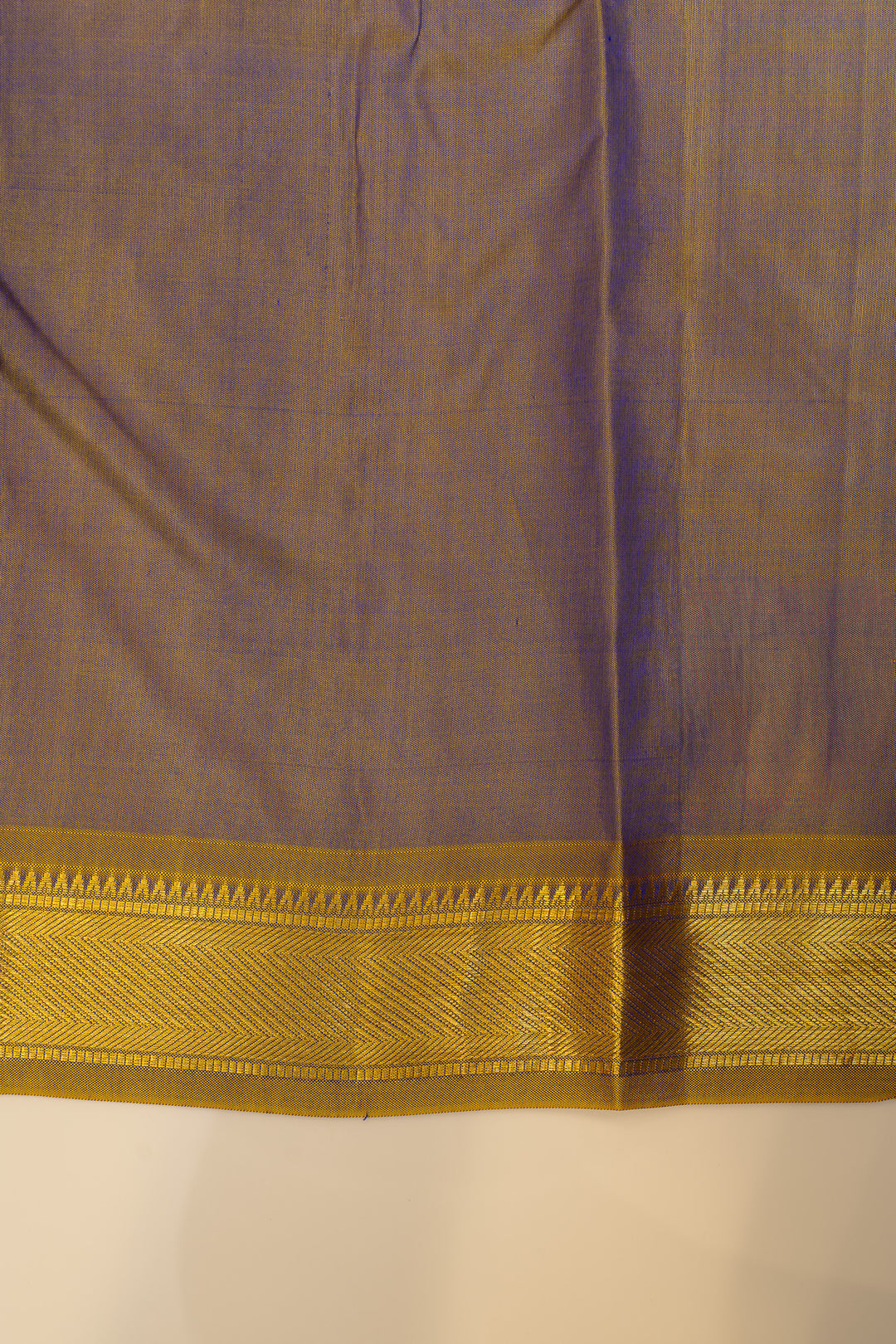 Purple and mustard pure Kanchipuram silk saree
