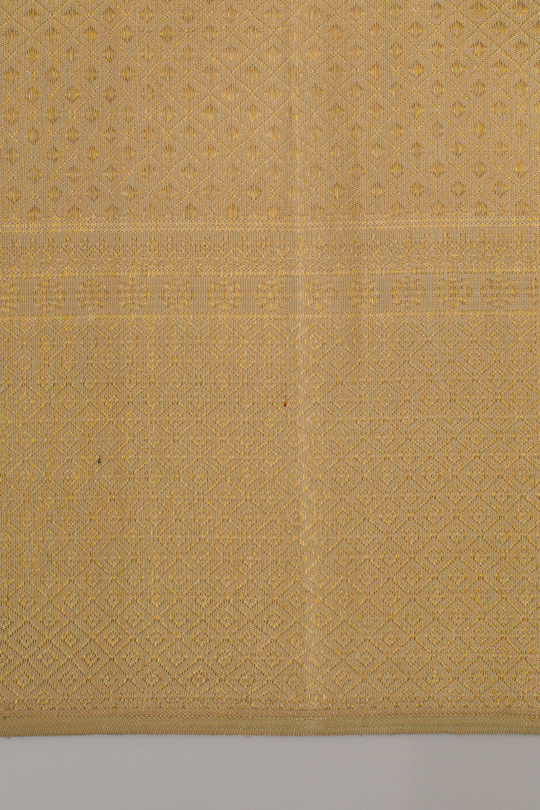 Champagne gold paisley brocade pure kanchipuram silk saree