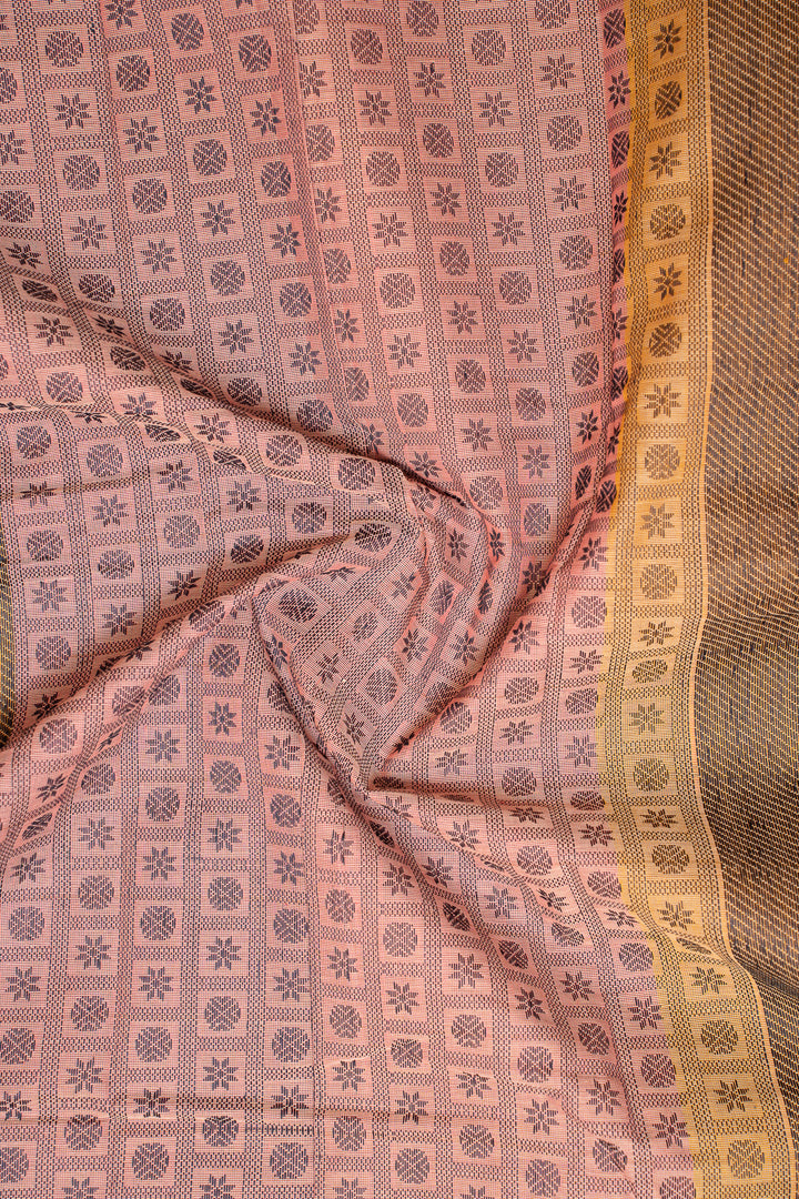 Baby Pink Pure Cotton Saree - Clio Silks