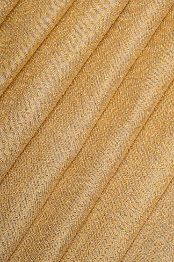 Champagne gold paisley brocade pure kanchipuram silk saree