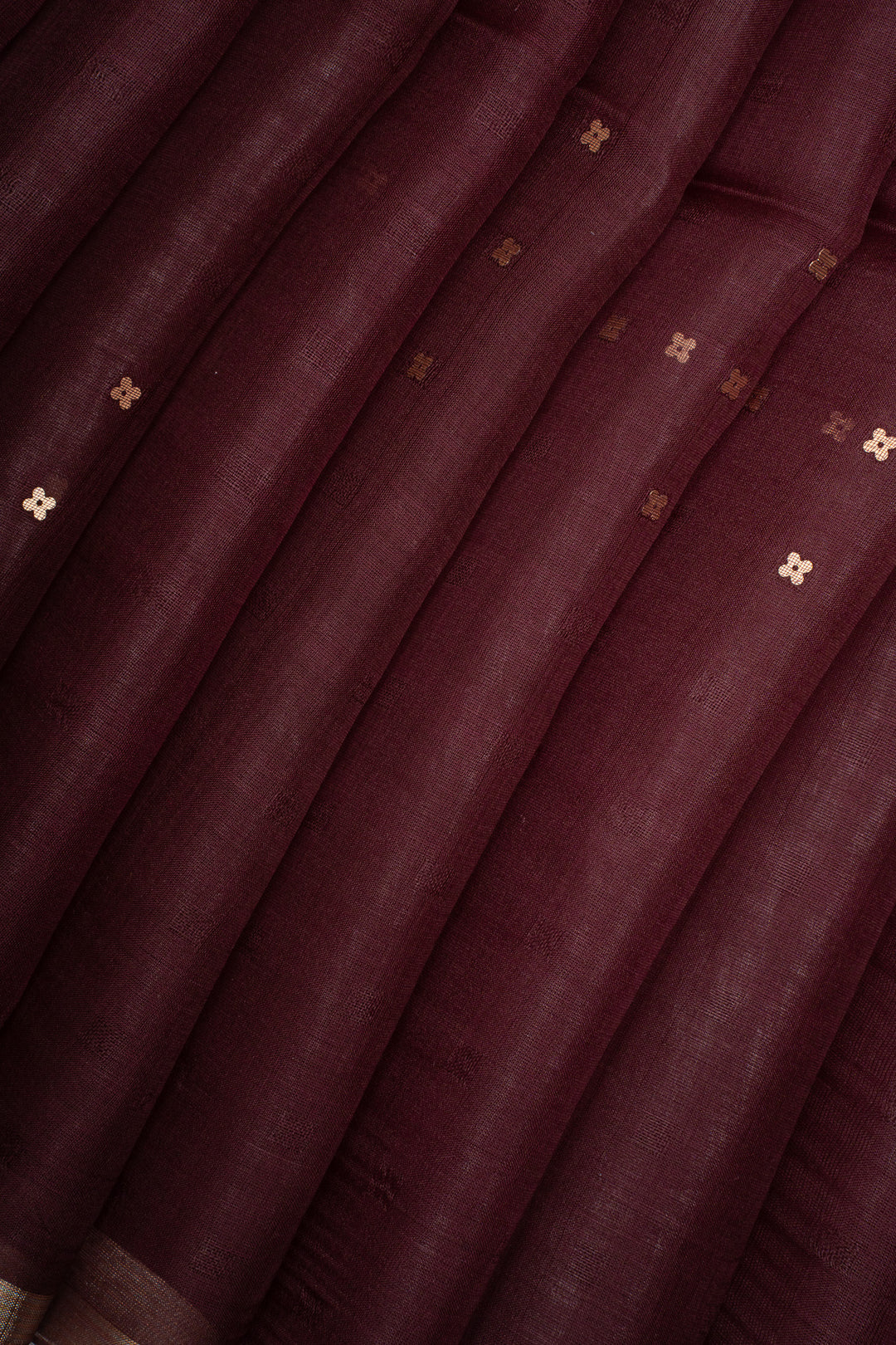 Maroon Sequins Pure Handloom Muslin Organza Pure Tussar Saree