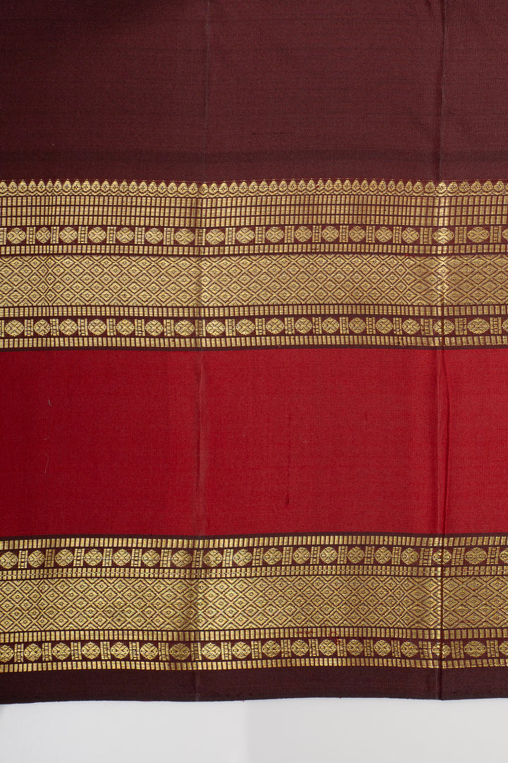 Grey and maroon traditional pure kanchipuram silk saree