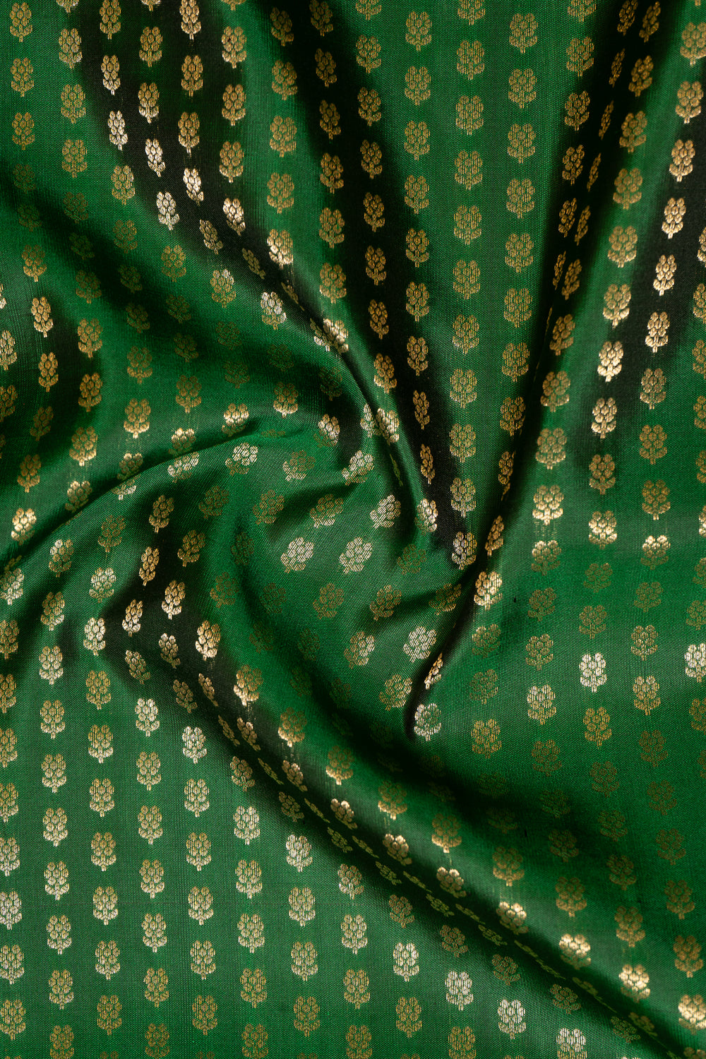 Bottle Green and Red Pure Kanchipuram Silk Saree - Clio Silks