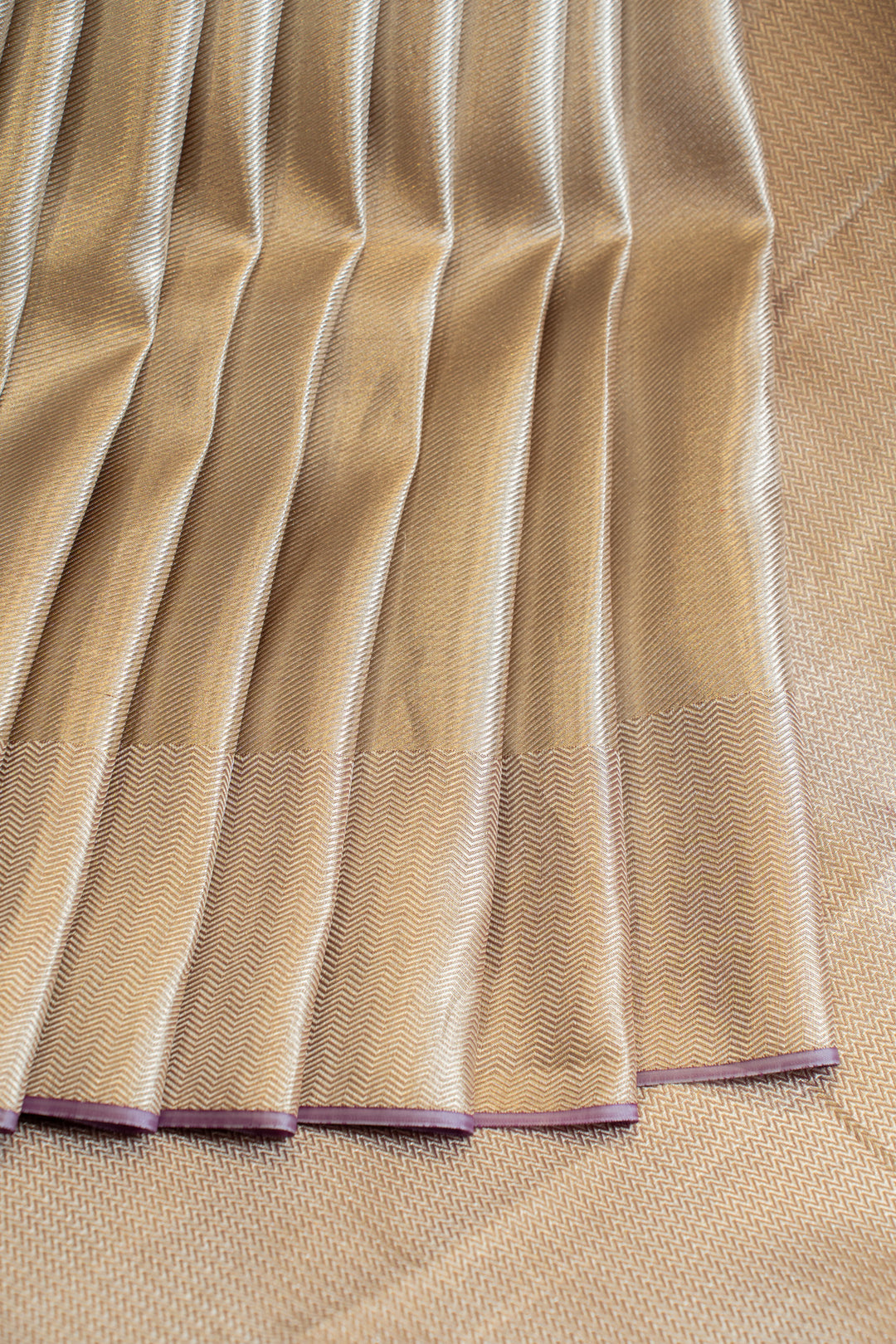 Metallic purple tissue brocade pure kanjivaram silk saree
