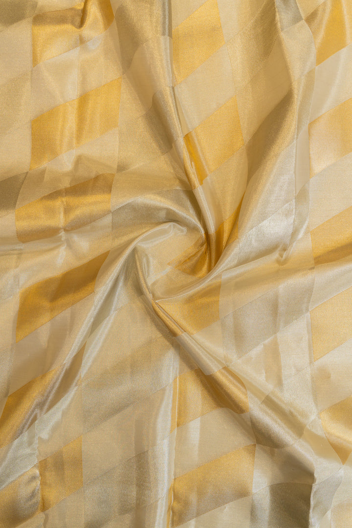 Silver gold diamond tissue pure kanjivaram silk saree