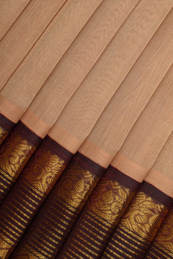 Beige Traditional Pure Silk Cotton Saree