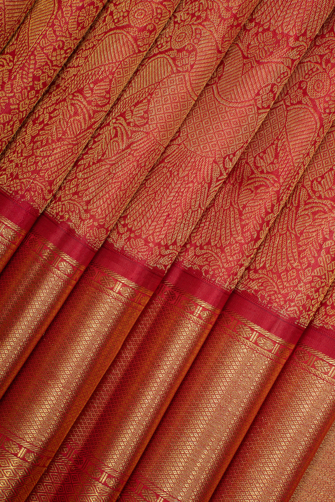 Lakshmi red brocade pure kanchipuram silk saree